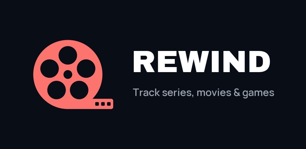 Rewind — logo et slogan : Track series, movies & games